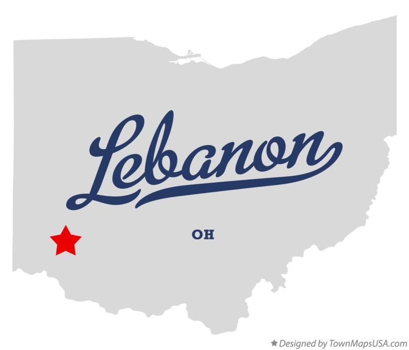 Map of Lebanon Ohio OH