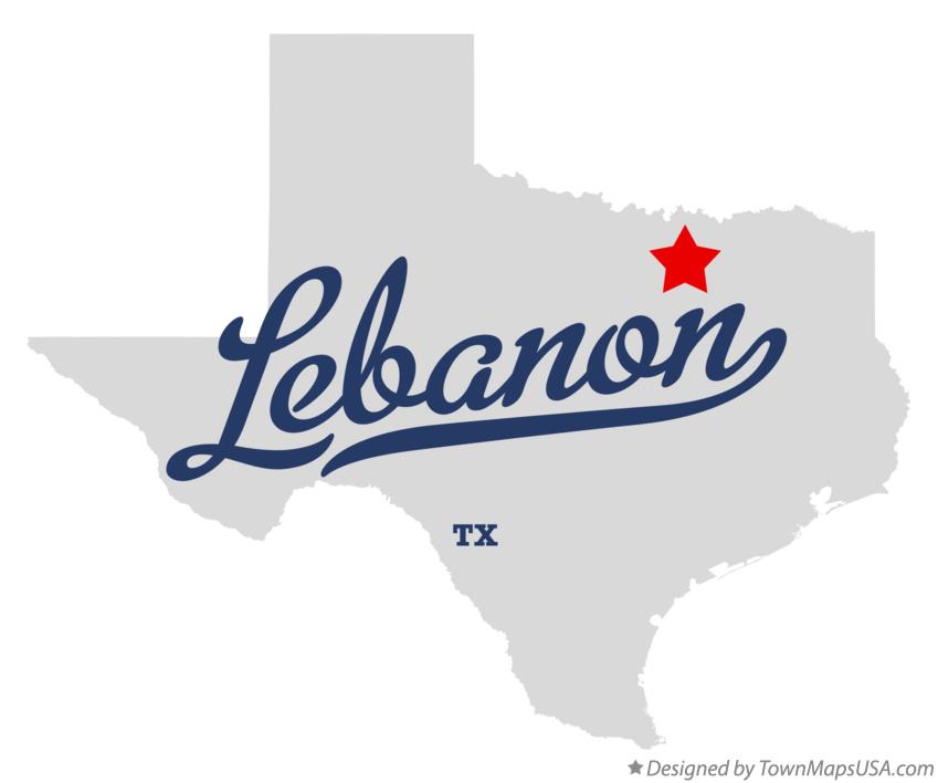 Map of Lebanon Texas TX