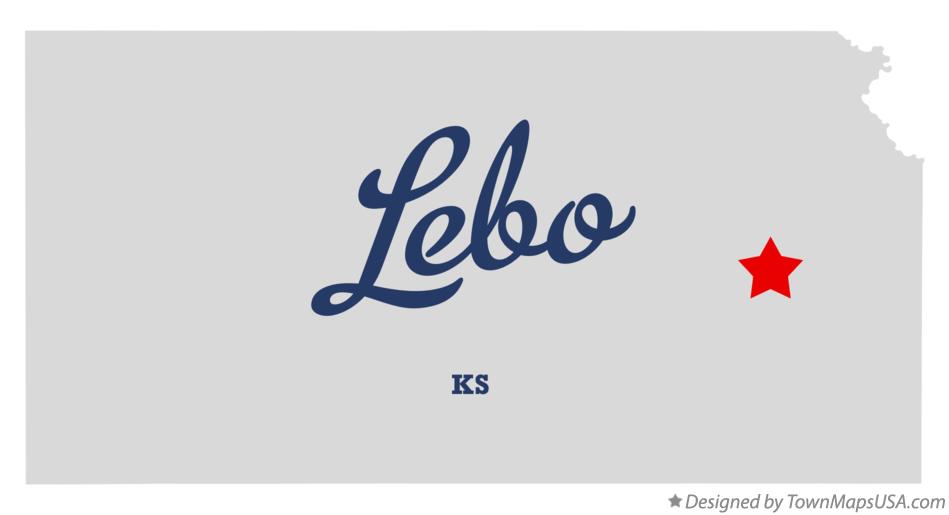 Map of Lebo Kansas KS