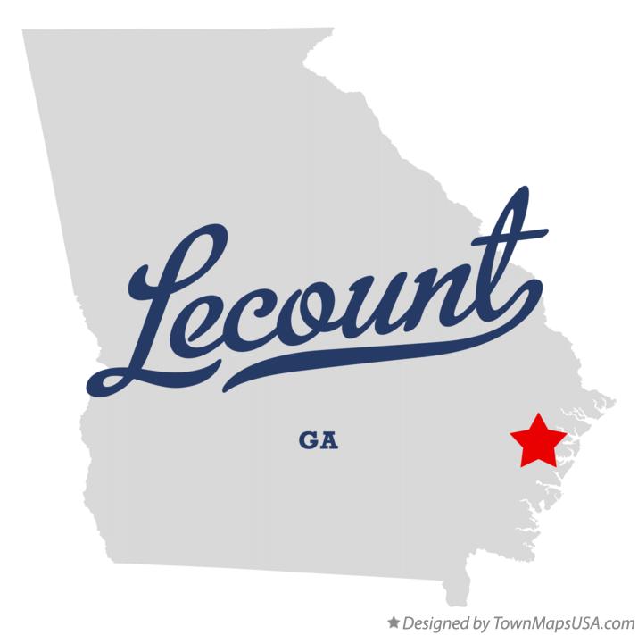 Map of Lecount Georgia GA