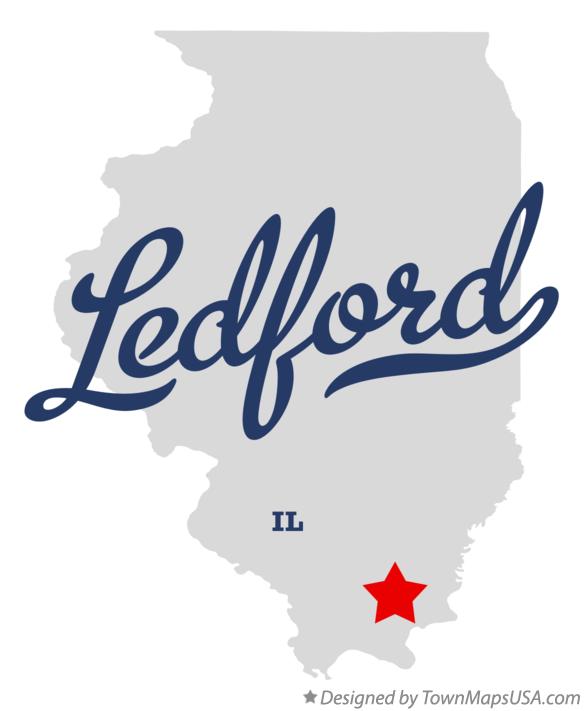 Map of Ledford Illinois IL