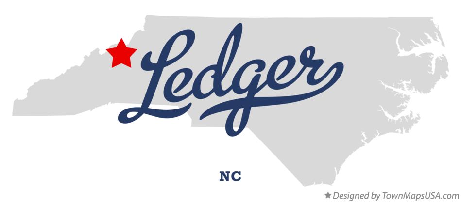 Map of Ledger North Carolina NC