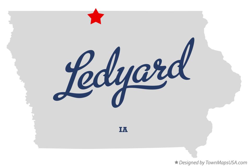 Map of Ledyard Iowa IA