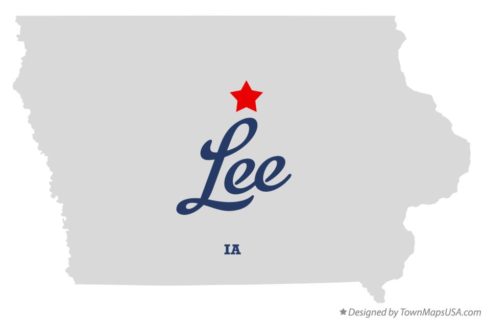 Map of Lee Iowa IA