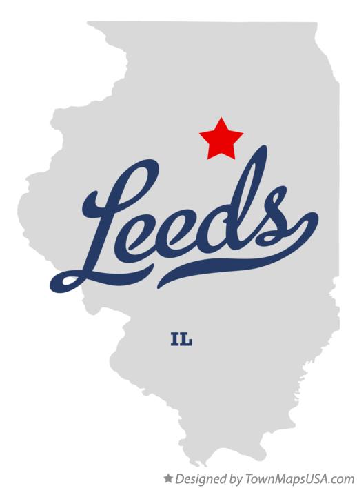 Map of Leeds Illinois IL