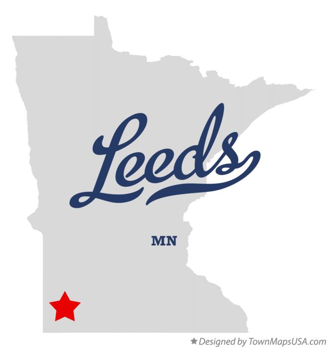 Map of Leeds Minnesota MN