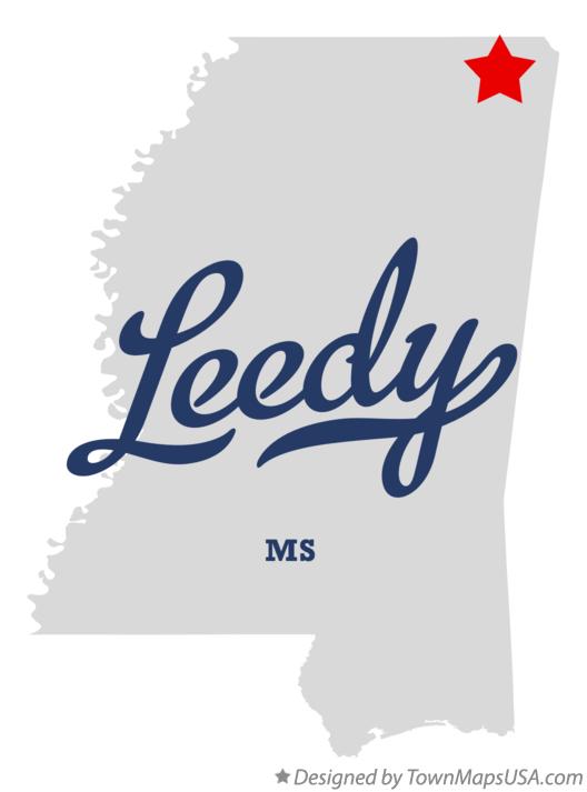 Map of Leedy Mississippi MS