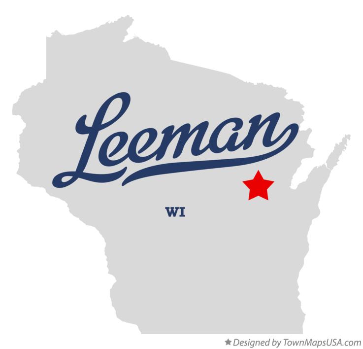 Map of Leeman Wisconsin WI
