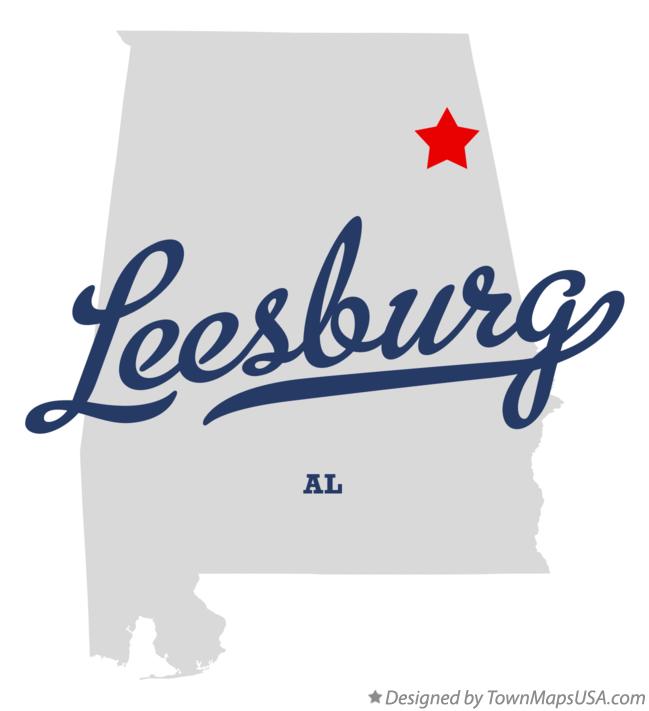 Map of Leesburg Alabama AL