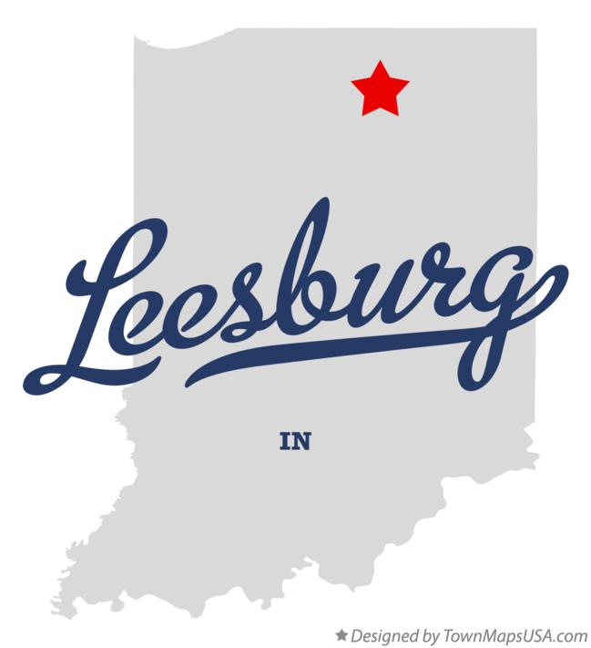 Map of Leesburg Indiana IN
