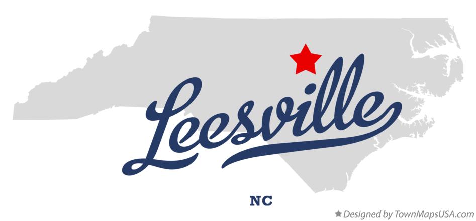 Map of Leesville North Carolina NC