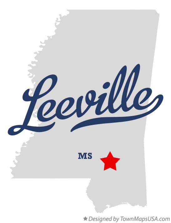 Map of Leeville Mississippi MS