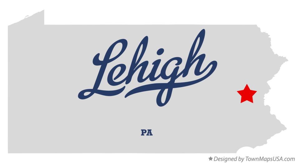 Map of Lehigh Pennsylvania PA