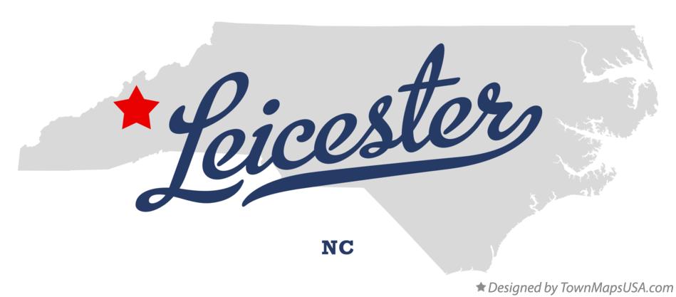 Map of Leicester North Carolina NC
