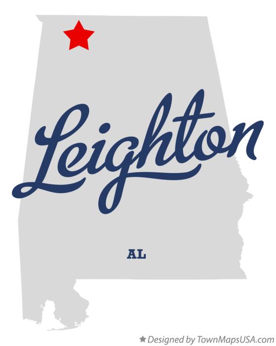 Map of Leighton Alabama AL