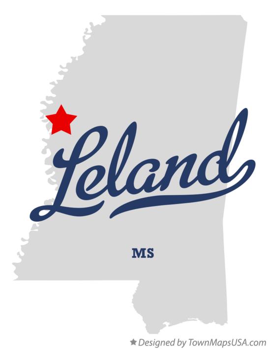 Map of Leland Mississippi MS