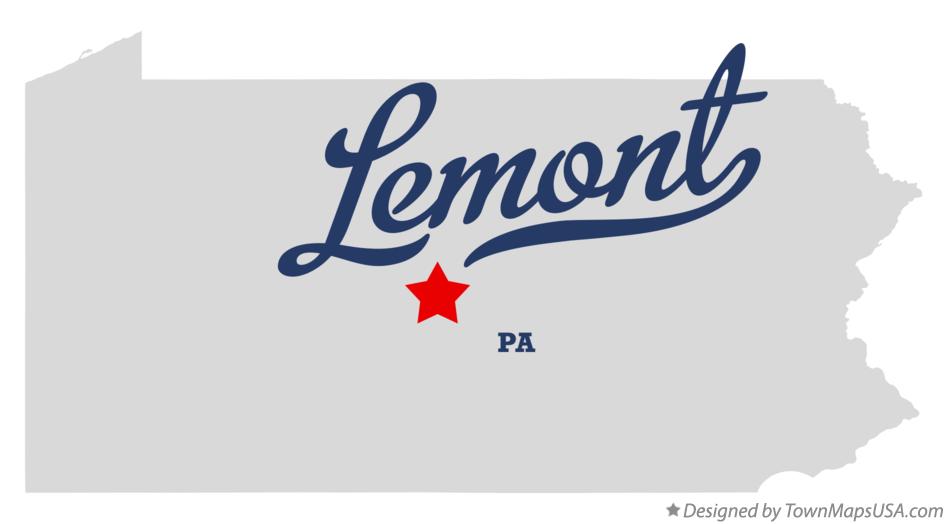 Map of Lemont Pennsylvania PA