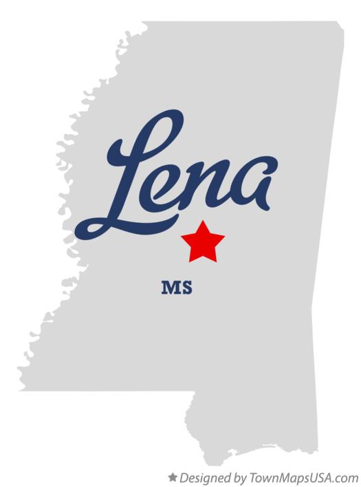 Map of Lena Mississippi MS