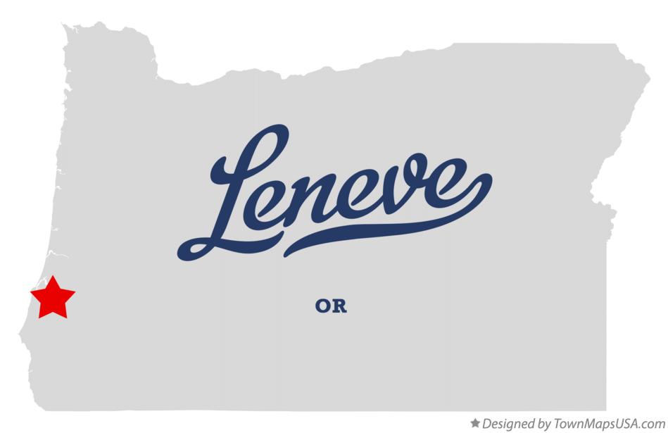 Map of Leneve Oregon OR