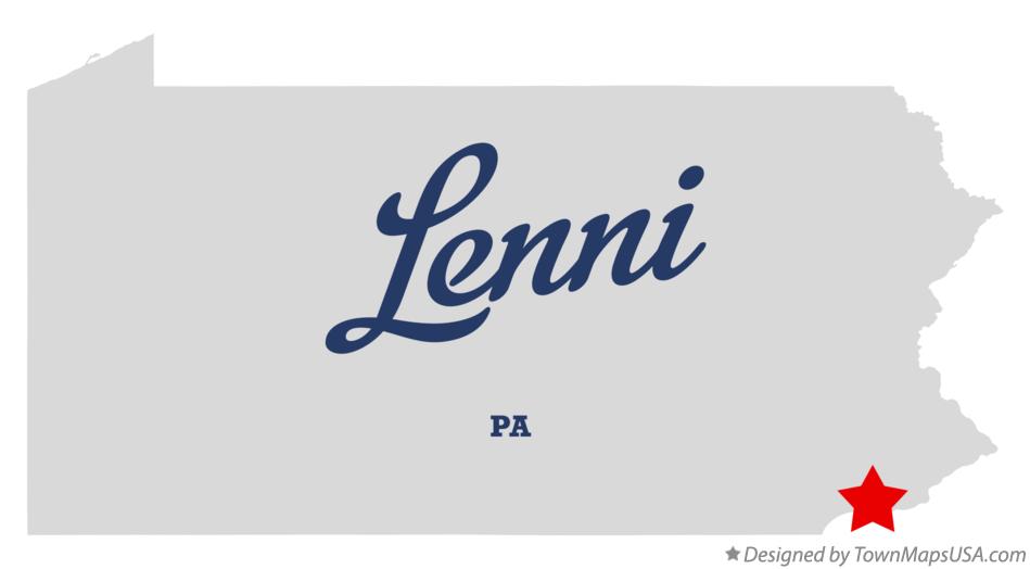 Map of Lenni Pennsylvania PA