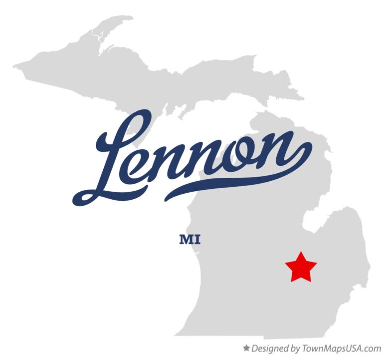 Map of Lennon Michigan MI