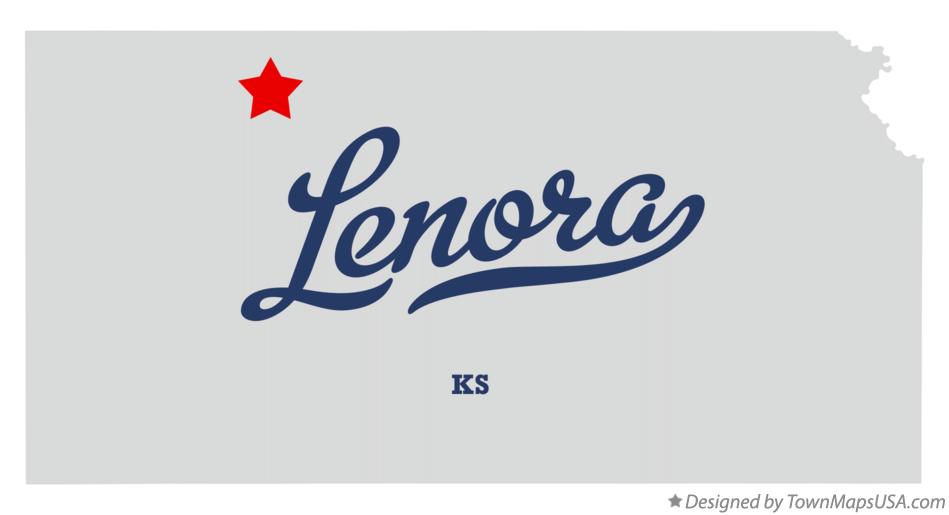 Map of Lenora Kansas KS