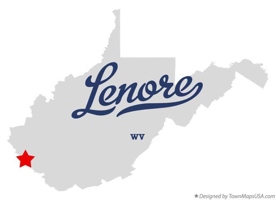 Map of Lenore West Virginia WV
