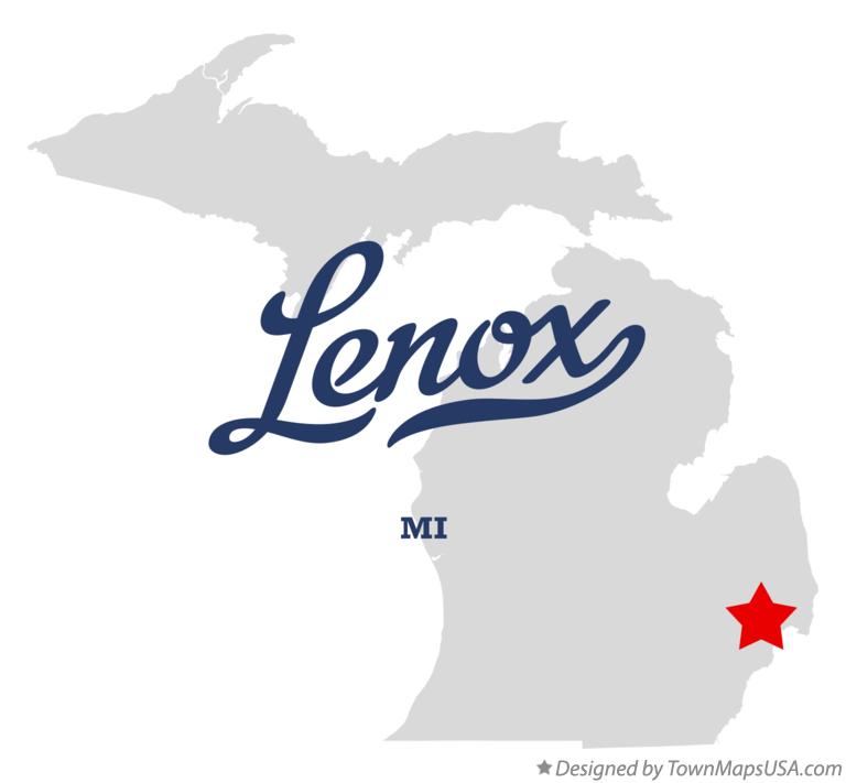 Map of Lenox Michigan MI