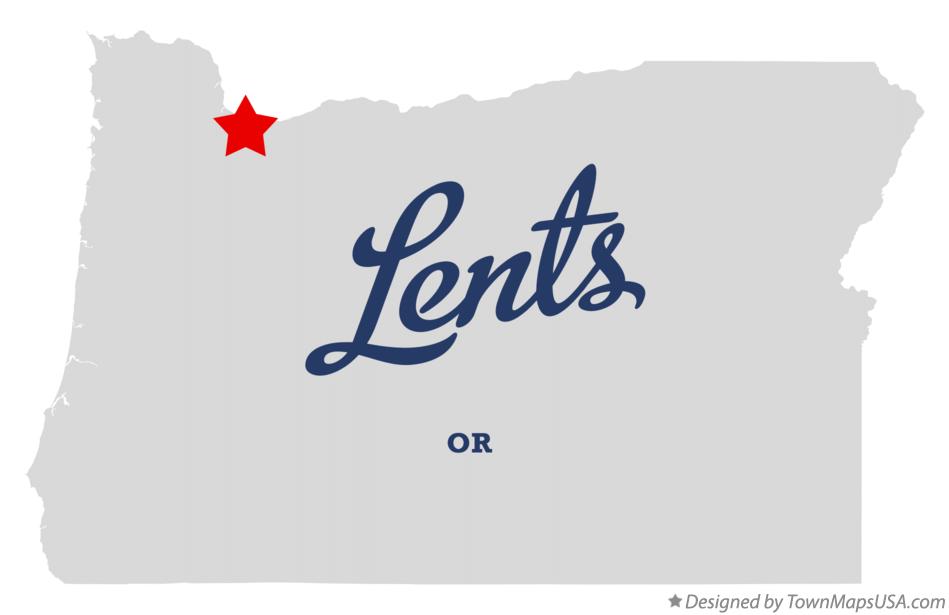 Map of Lents Oregon OR