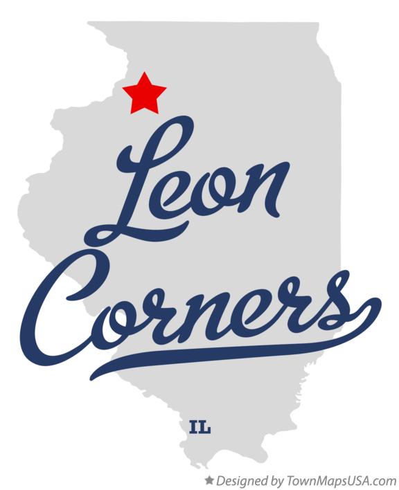 Map of Leon Corners Illinois IL
