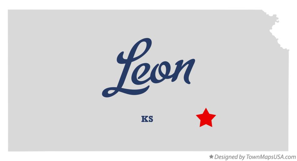 Map of Leon Kansas KS