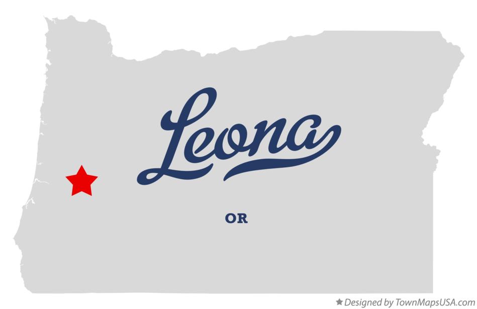 Map of Leona Oregon OR