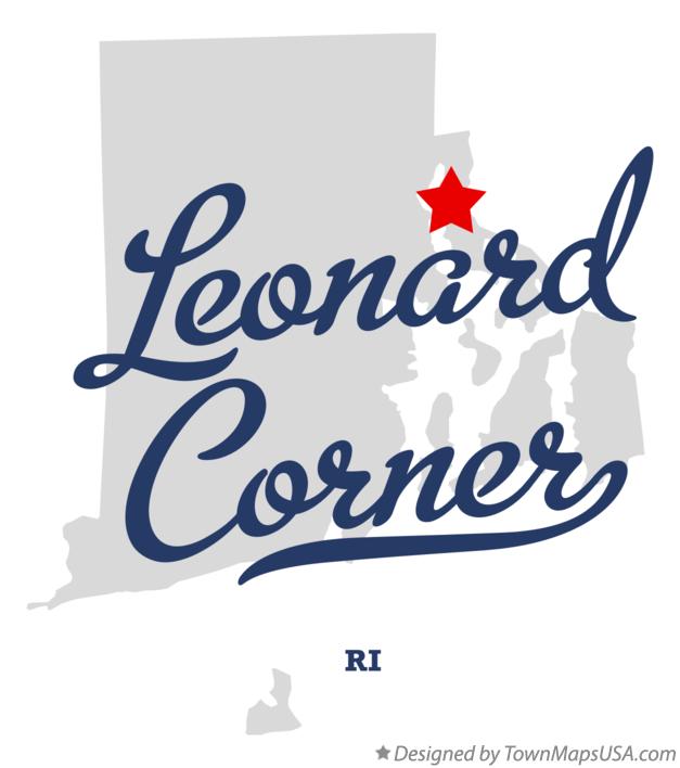 Map of Leonard Corner Rhode Island RI