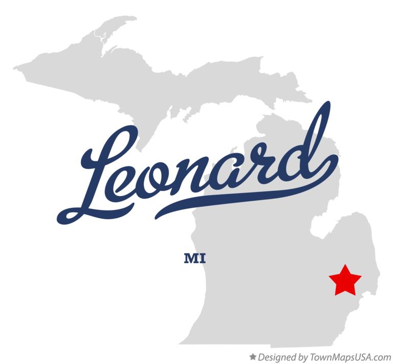 Map of Leonard Michigan MI