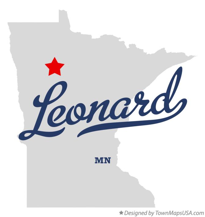 Map of Leonard Minnesota MN