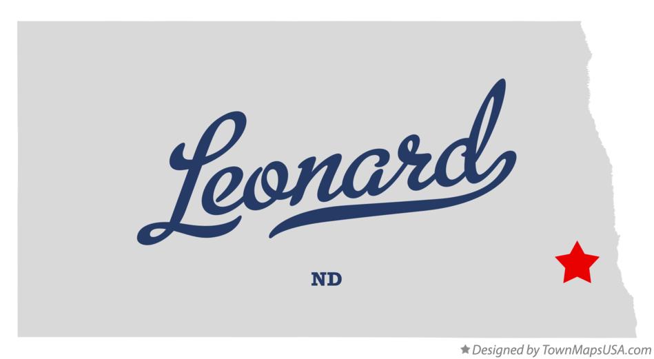 Map of Leonard North Dakota ND