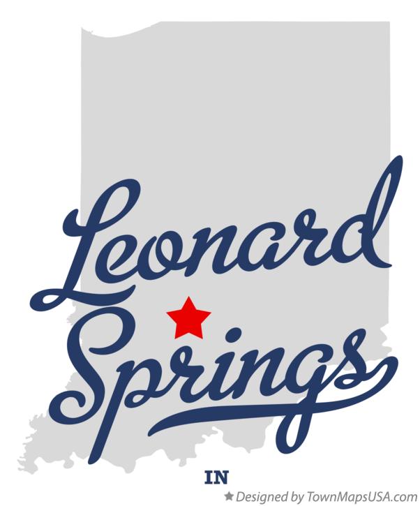 Map of Leonard Springs Indiana IN
