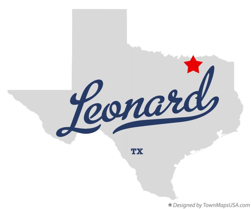 Map of Leonard Texas TX