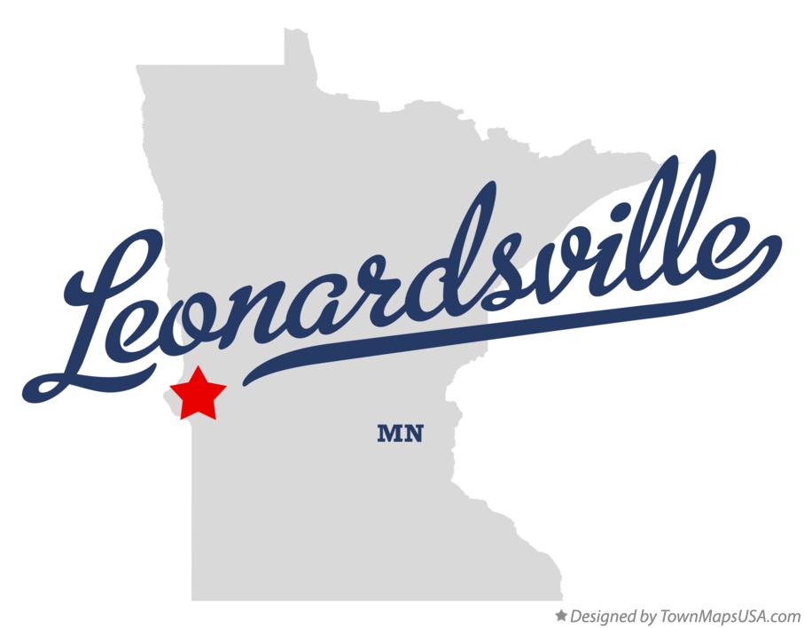 Map of Leonardsville Minnesota MN