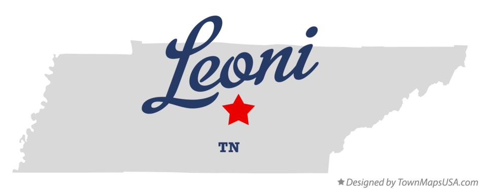 Map of Leoni Tennessee TN