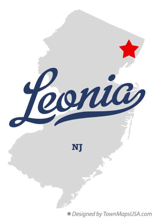 Map of Leonia New Jersey NJ