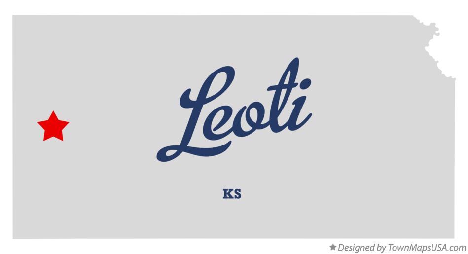 Map of Leoti Kansas KS