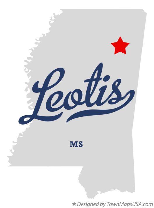 Map of Leotis Mississippi MS