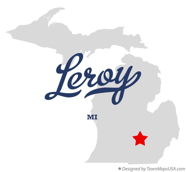 Map of Leroy Michigan MI