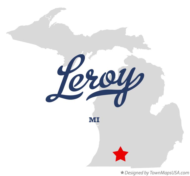 Map of Leroy Michigan MI