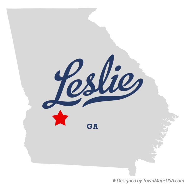 Map of Leslie Georgia GA