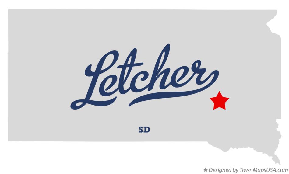 Map of Letcher South Dakota SD