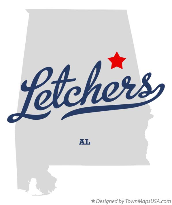 Map of Letchers Alabama AL