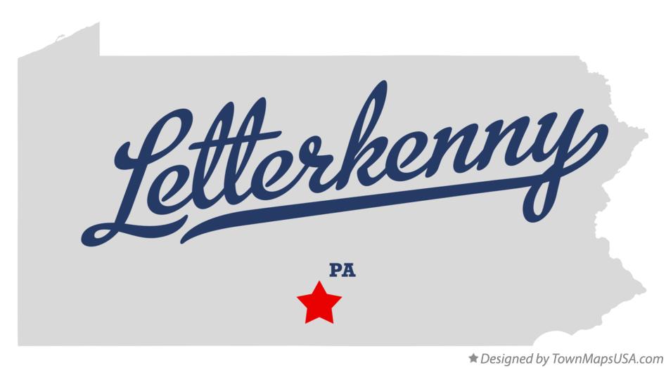 Map of Letterkenny Pennsylvania PA