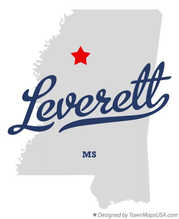 Map of Leverett Mississippi MS